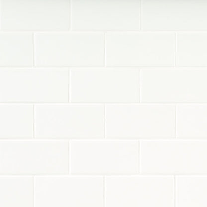 METRO WHITE 2X8 SINGLE BULLNOSE GLOSSY