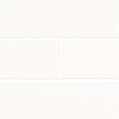 METRO WHITE 2X8 SINGLE BULLNOSE GLOSSY