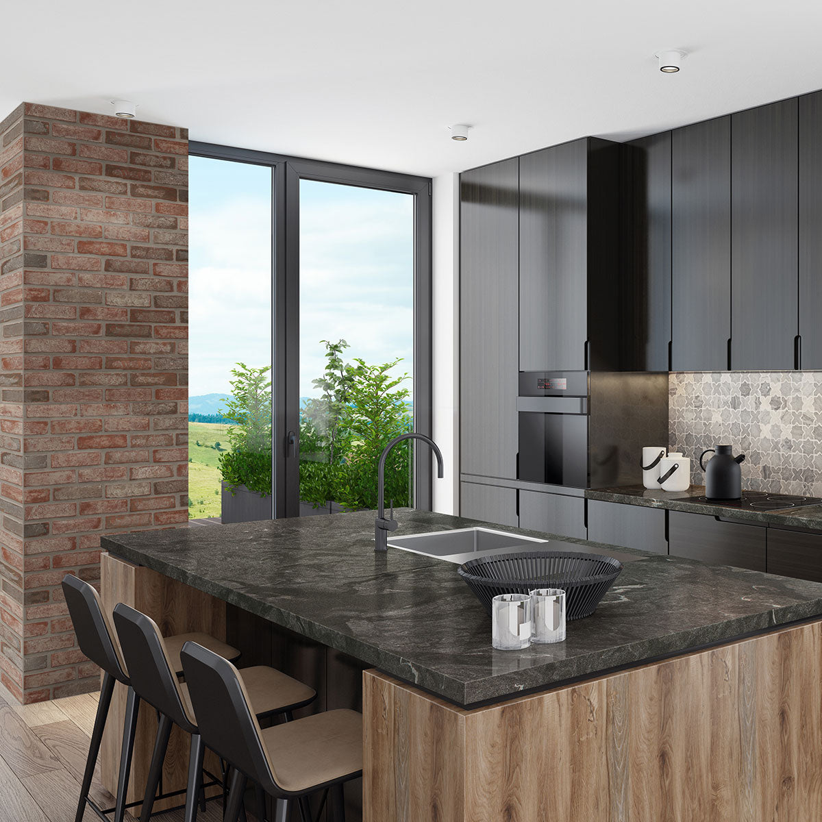 Montague Blue Oak Pattern Polished