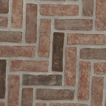 Noble Red Clay Brick Herringbone 2.25x7.5