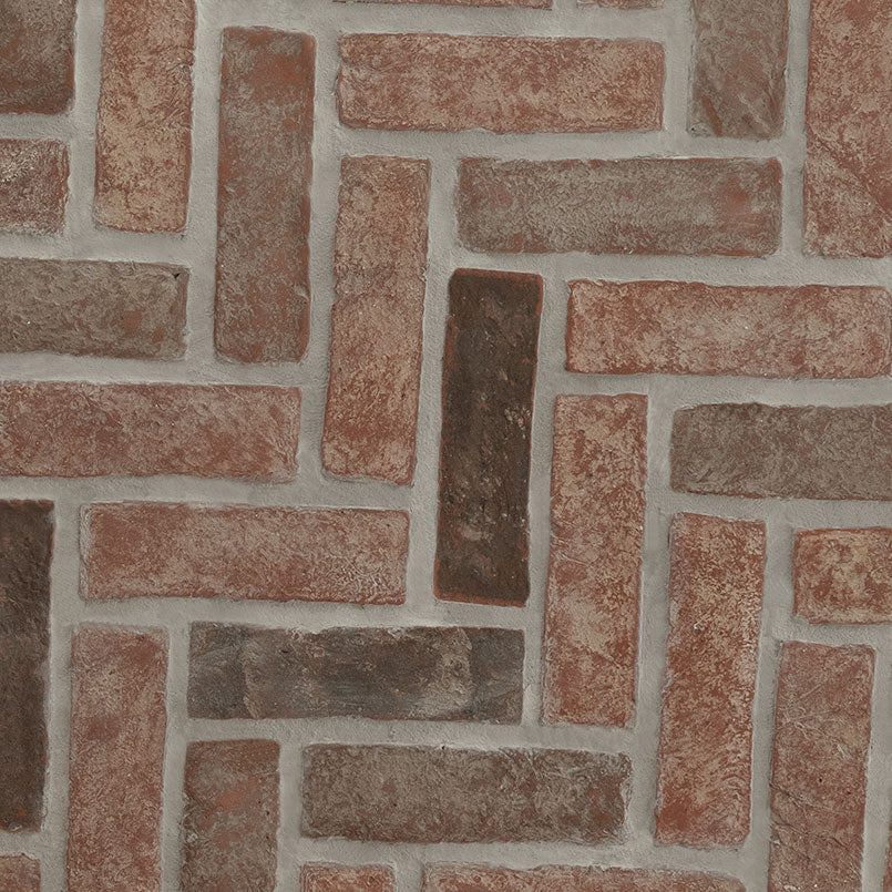 Noble Red Clay Brick Herringbone 2.25x7.5
