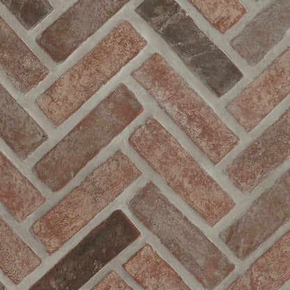 Noble Red Clay Brick Herringbone 2.25x7.5