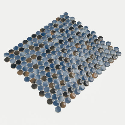 Penny Round Azul Glossy