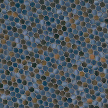 Penny Round Azul Glossy