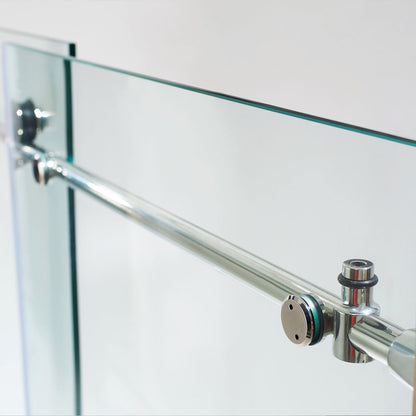BR01 Joseph Frameless Single Sliding Tub Door with Klearteck Treatment (3/8" Thickness) (Brushed Nickel)