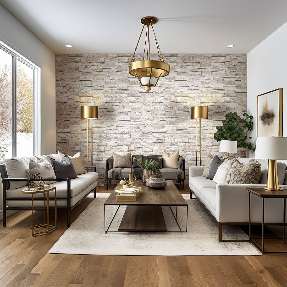 XL RockMount™ Stacked Stone Panels - Royal White