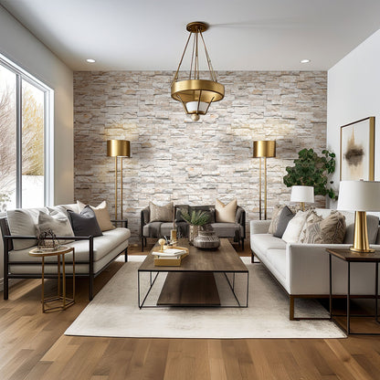 XL RockMount™ Stacked Stone Panels - Royal White