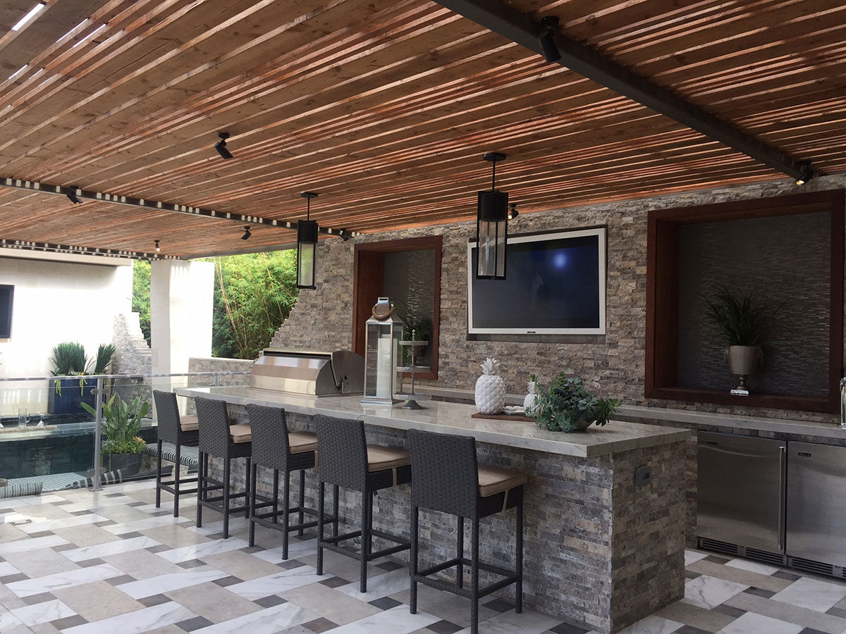 RockMount™ Stacked Stone Panels - Silver Travertine