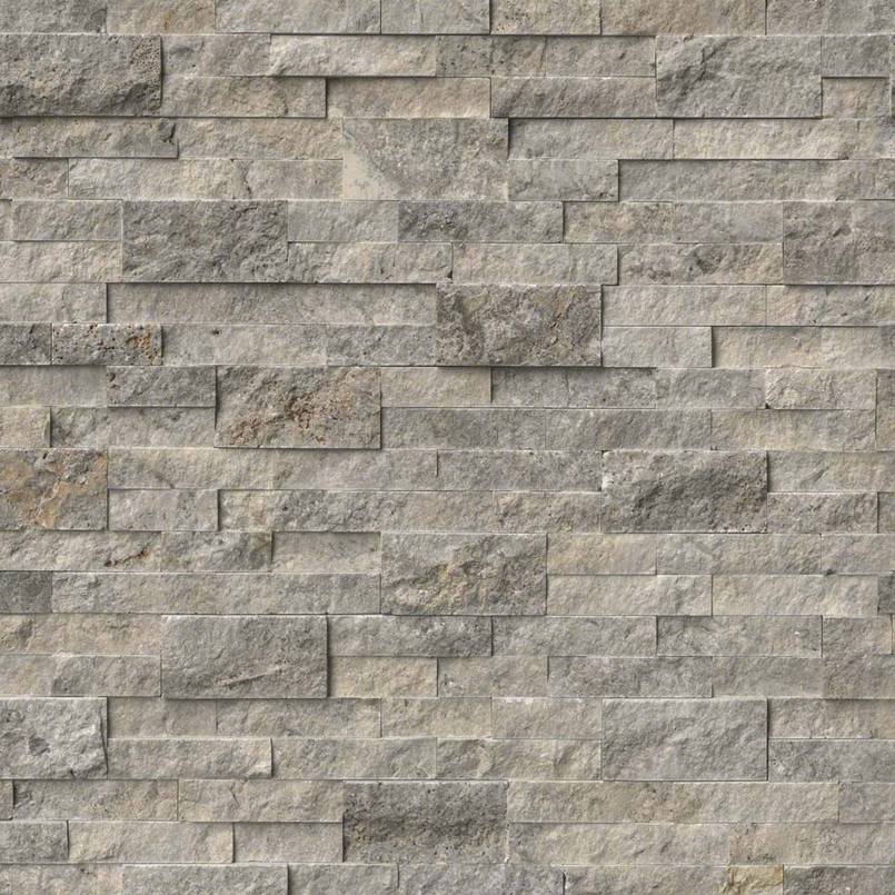 RockMount™ Stacked Stone Panels - Silver Travertine