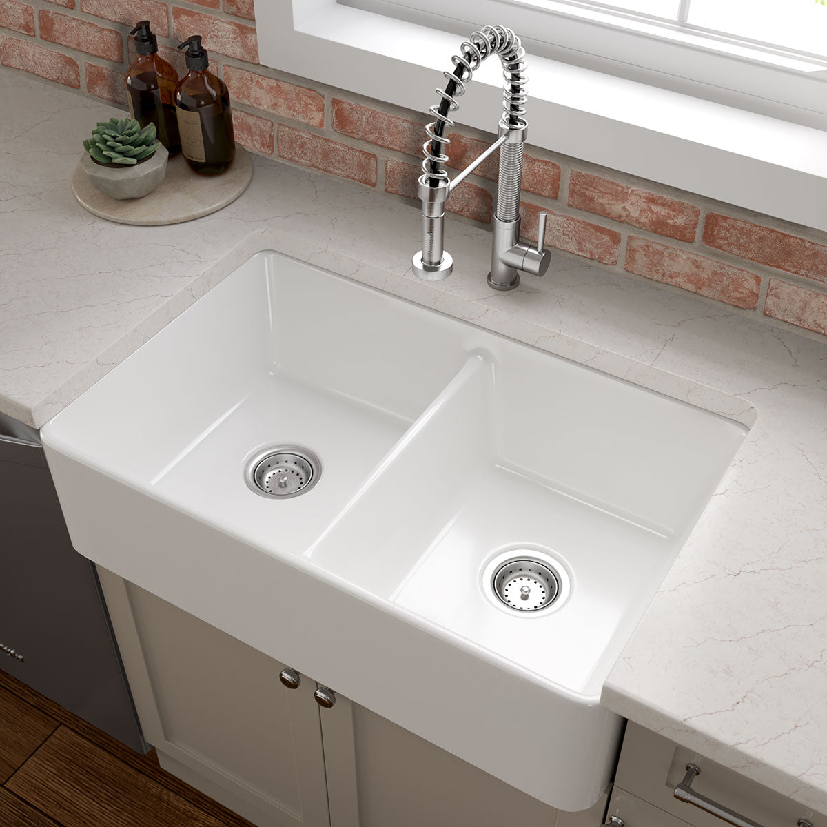 Fireclay Farmhouse White Double Bowl 5050-3220