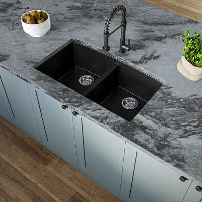 Black Quartz Double Bowl 50/50-3219