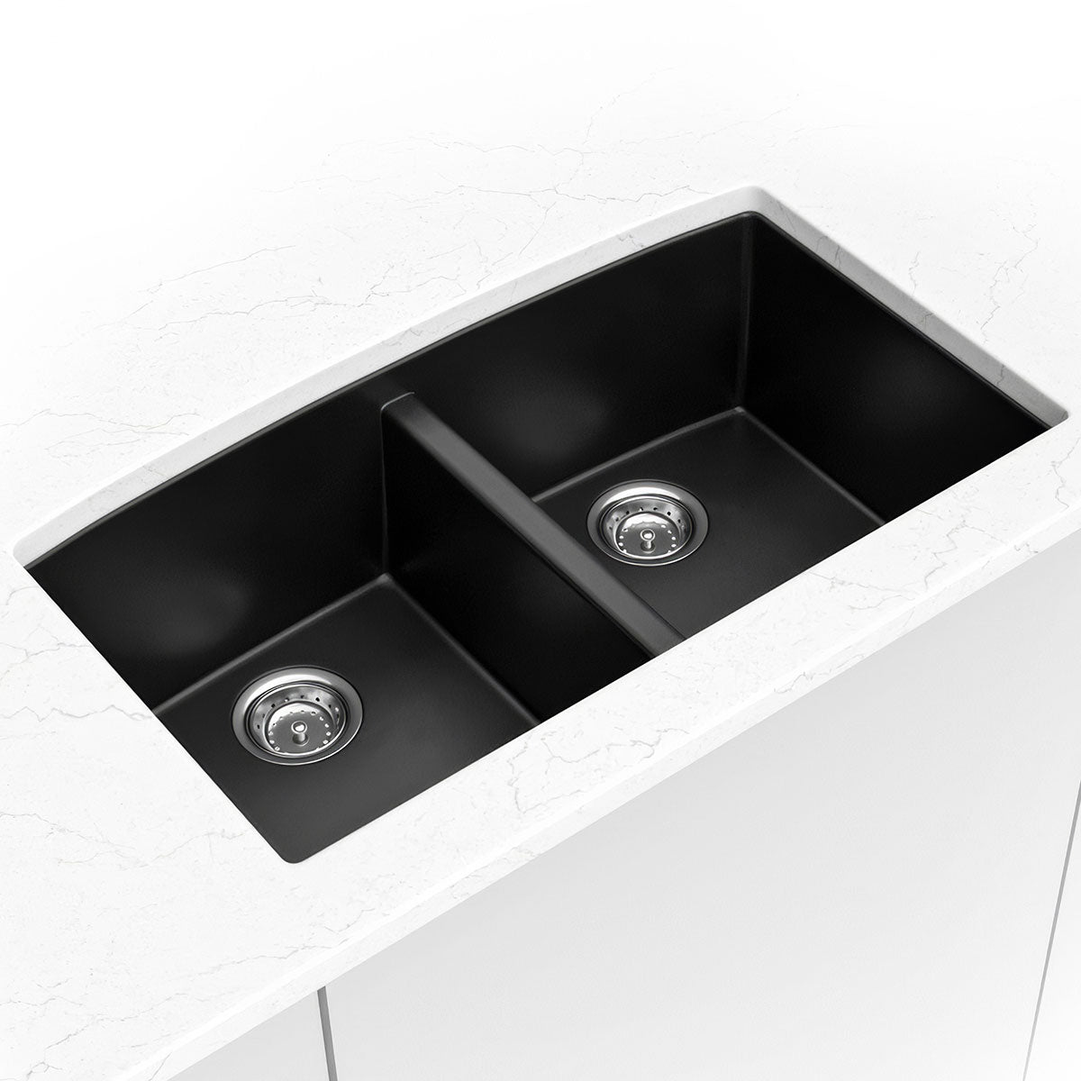 Quartz Black Double Bowl 50/50-3219