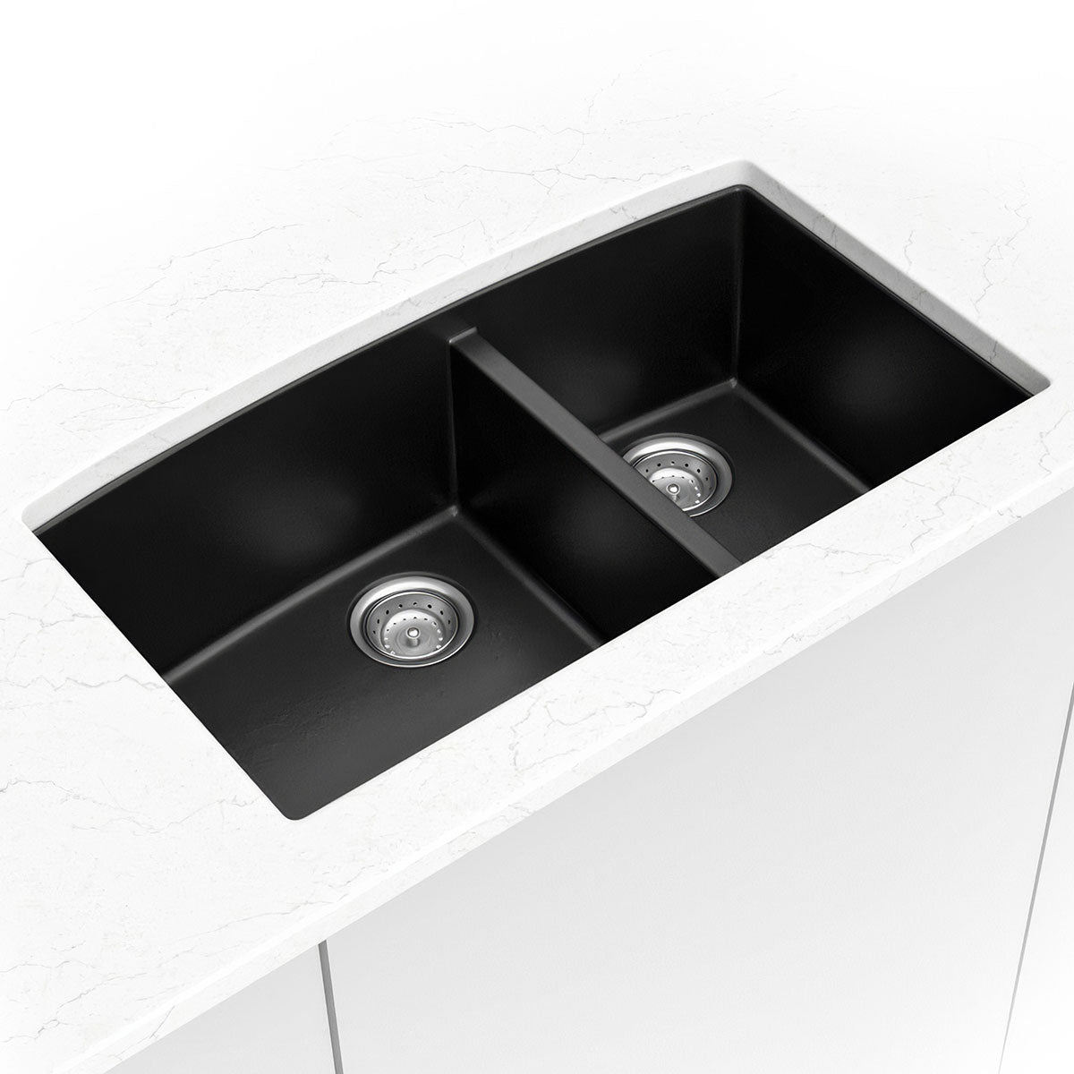 Quartz Black Double Bowl 60/40-3219