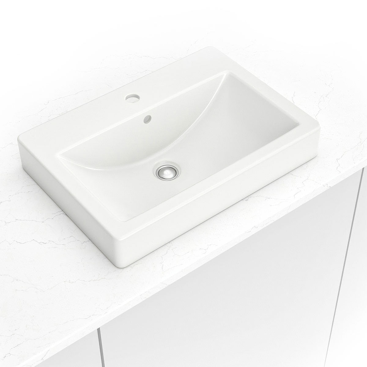 Porcelain Overmount White Rectangle 2417