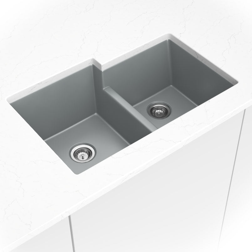 Quartz Gray Straight Dbl Bwl60/40-3221