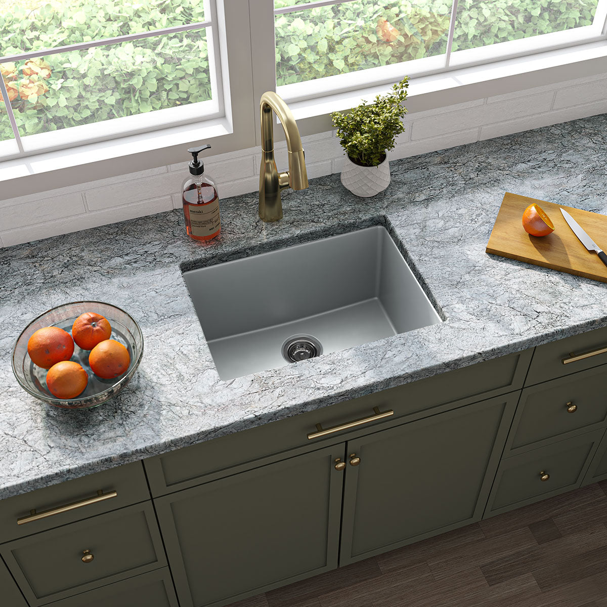 Gray Quartz Single Bowl 2418