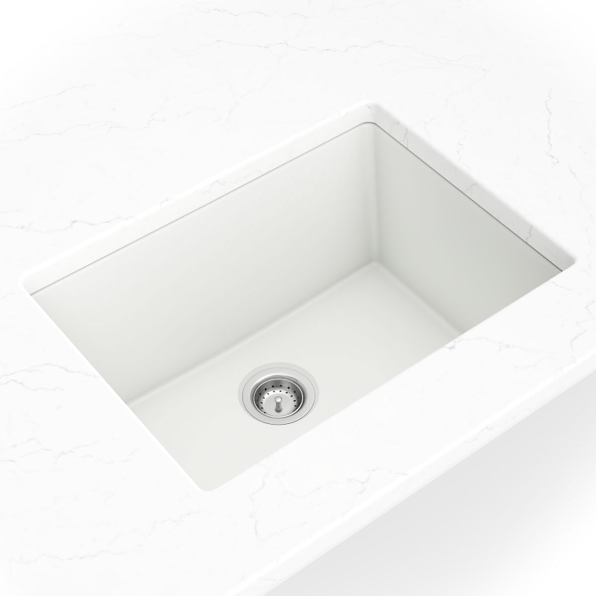 White Quartz Single Bowl 2418