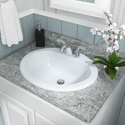 White Oval Overmount Sink 2118