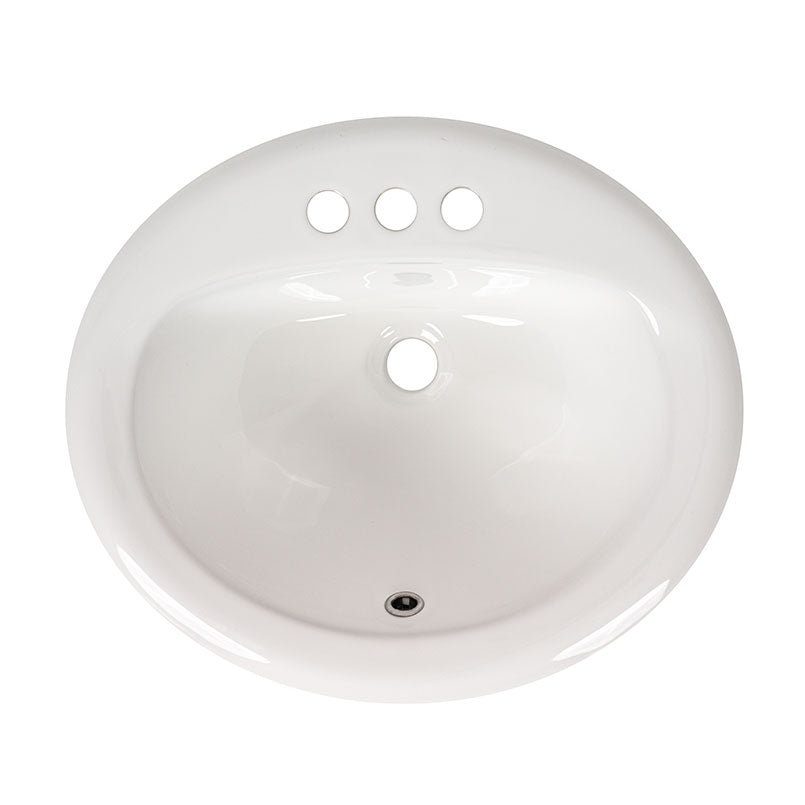White Oval Overmount Sink 2118