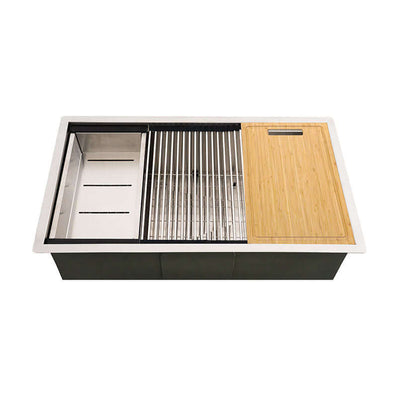 SS 16 GAU HANDCRAFTED WORKSTATION SINGLE BOWL-3319 Kitchen & Vanity Sinks - Shop at Home Craft Studio | Call 