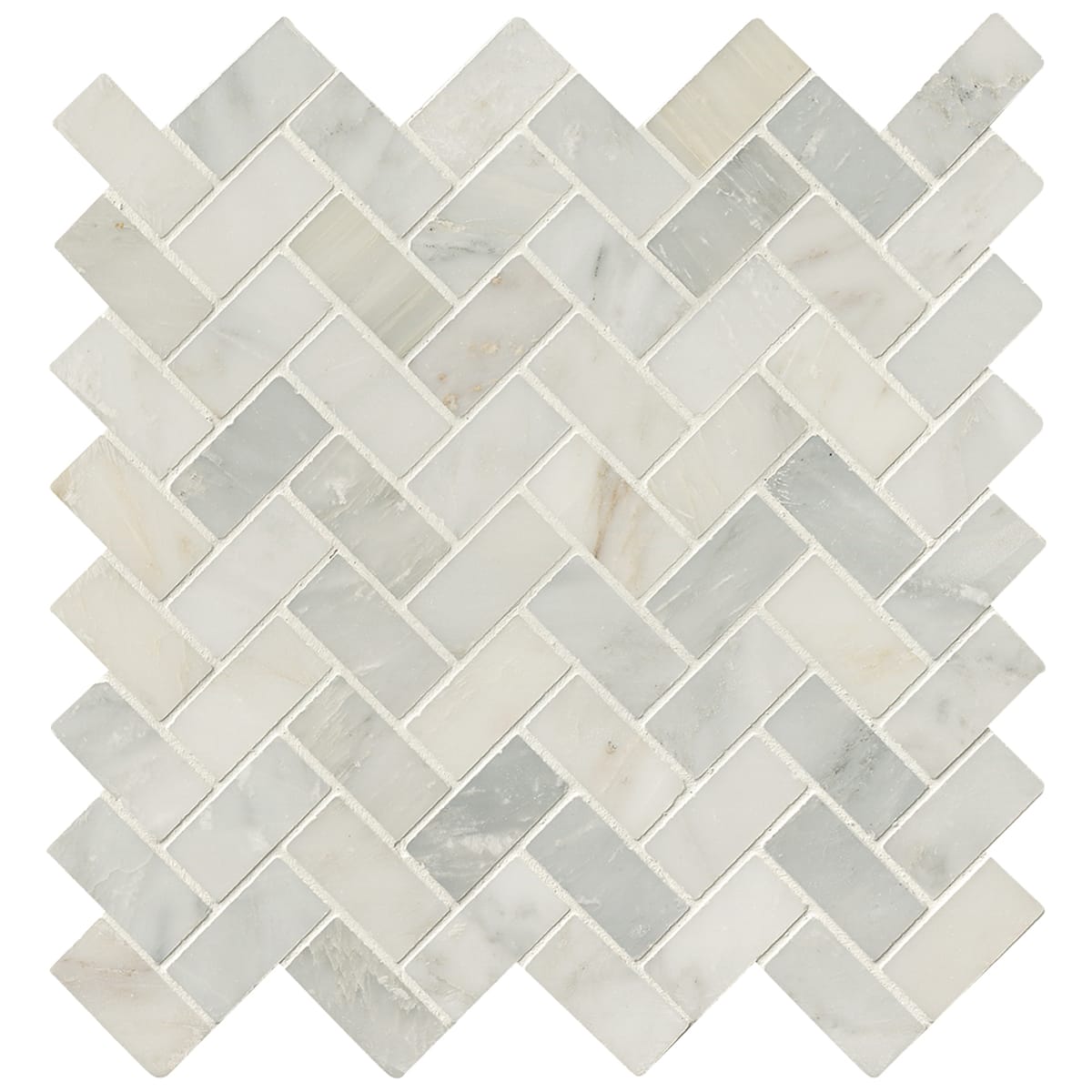Arabescato Carrara Herringbone Mosaic