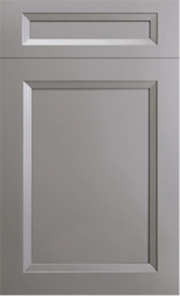 St. Martin Bellrose kitchen cabinet door in warm gray painted finish - Home Craft Studio