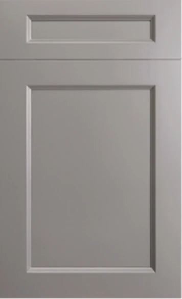 St. Martin Greenfield kitchen cabinet door in warm gray painted finish - Home Craft Studio