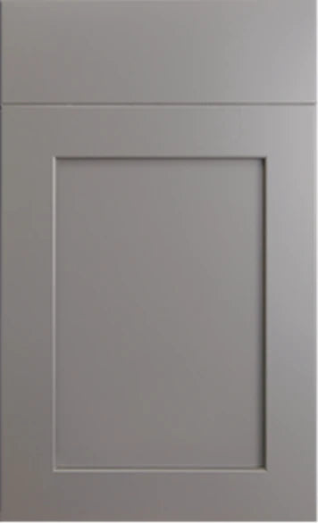 St. Martin Lakeland kitchen cabinet door in warm gray painted finish - Home Craft Studio