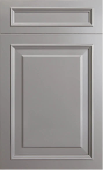 St. Martin Wellington kitchen cabinet door in warm gray painted finish - Home Craft Studio