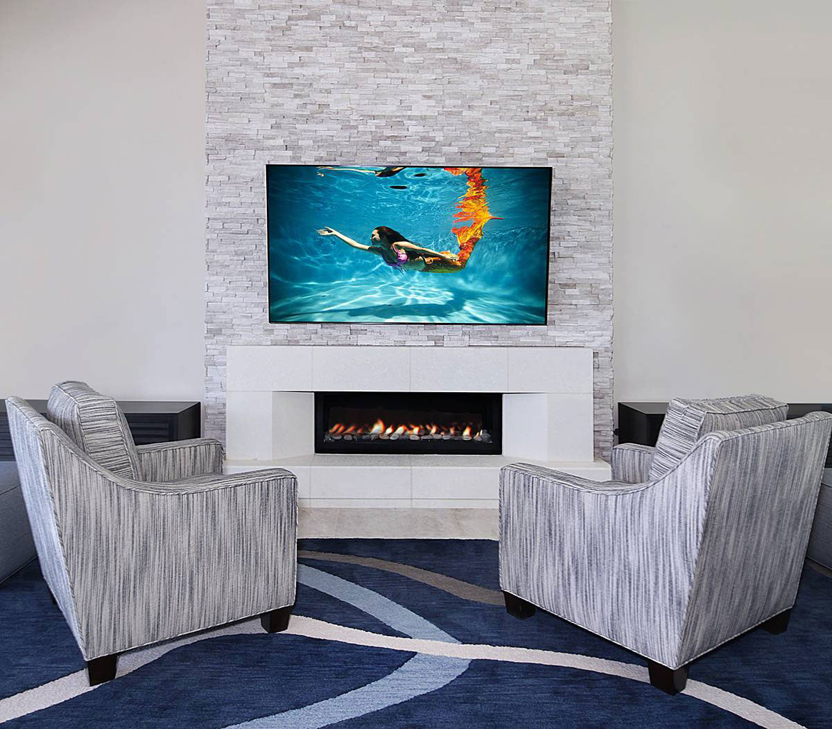 White Oak Splitface Stacked Stone Panels