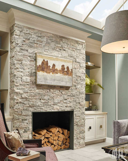 RockMount™ Stacked Stone Panels - Silver Travertine