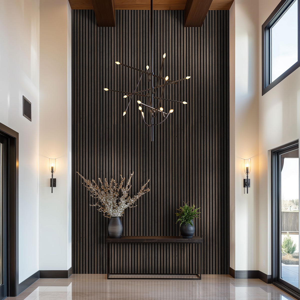 Umber Acoustic Wood Slat Panels