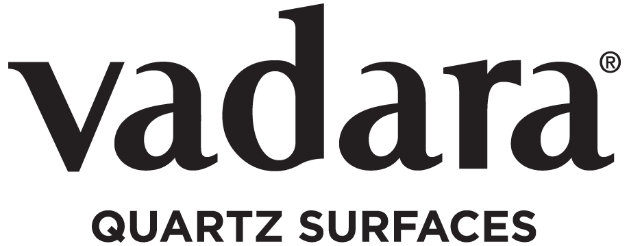 Vadara Quartz Surfaces logo on a green background
