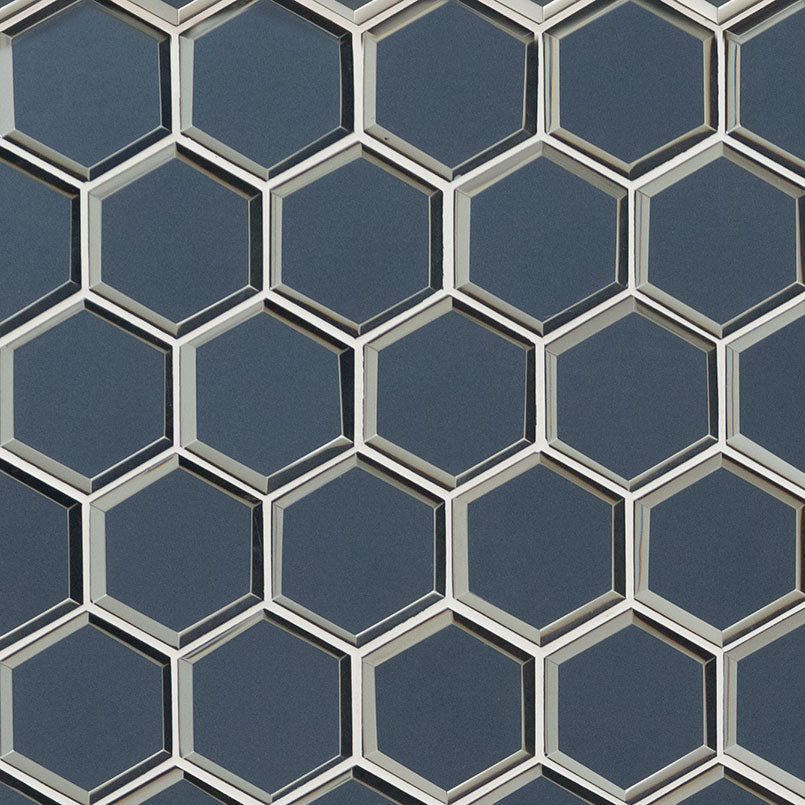 Vague Blue 3" Hexagon