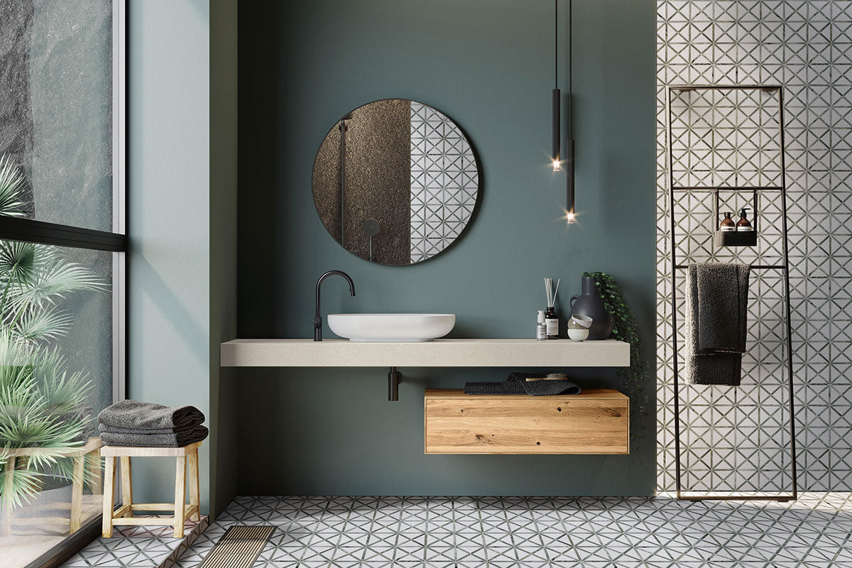 Verdant Green Geometrica Pattern Pol