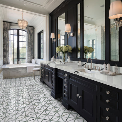 Verdant Green Geometrica Pattern Pol