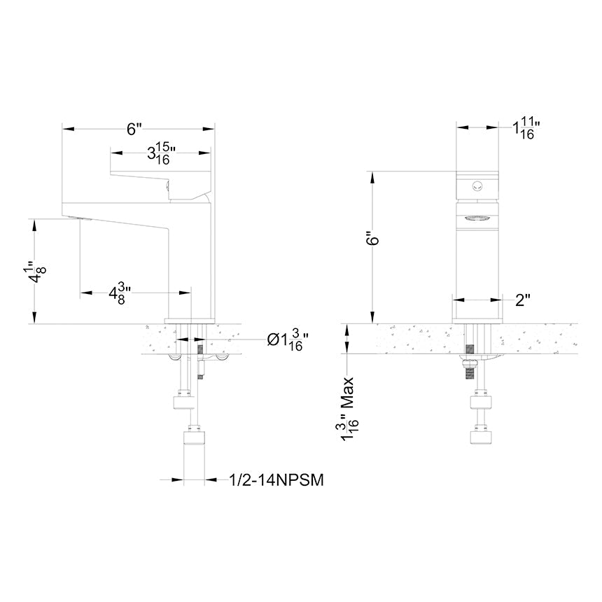 WDH16440 Single Hole Basin Faucet (Chrome)