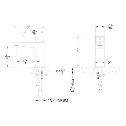 WDH16440 Single Hole Basin Faucet (Brushed Nickel)