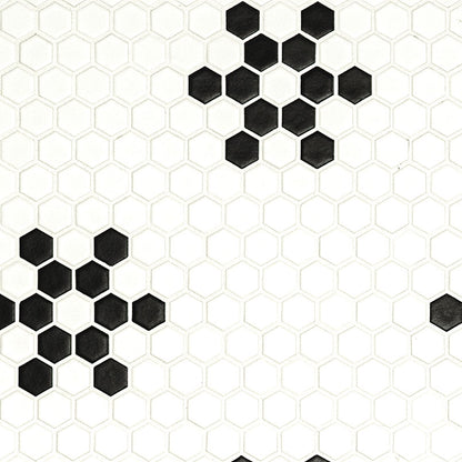 White And Black Mod Petal Pattern Matte