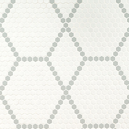 White And Gray Hive Pattern Matte