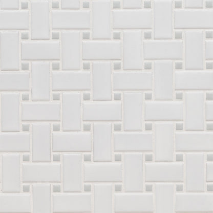 White And Gray Matte Basketweave 6mm