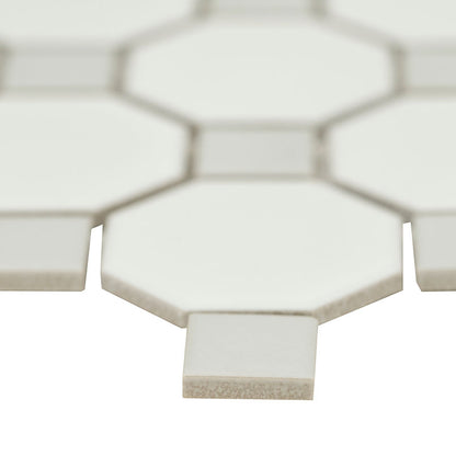 White And Gray Matte Octagon 6mm
