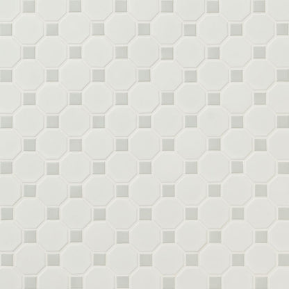 White And Gray Matte Octagon 6mm