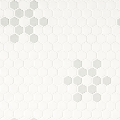 White And Gray Mod Petal Pattern Matte