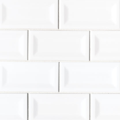 Inverted Bevel White Subway Tile