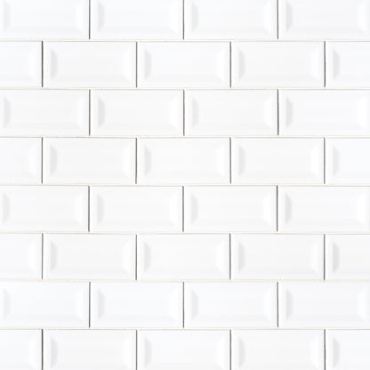 Inverted Bevel White Subway Tile