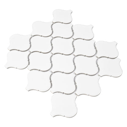 White Glossy Arabesque Tile