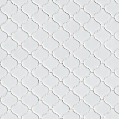 White Glossy Arabesque Tile