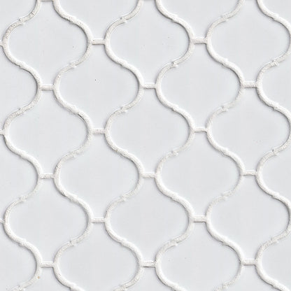 White Glossy Arabesque Tile