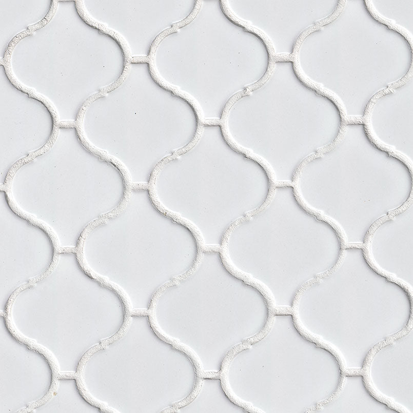 White Glossy Arabesque Tile